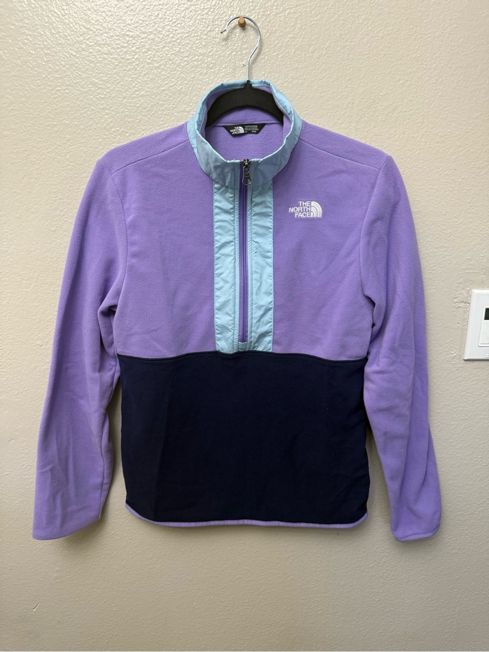 The North Face Lavender, Navy & Light Blue Colorblock Half-Zip Fleece Pullover
